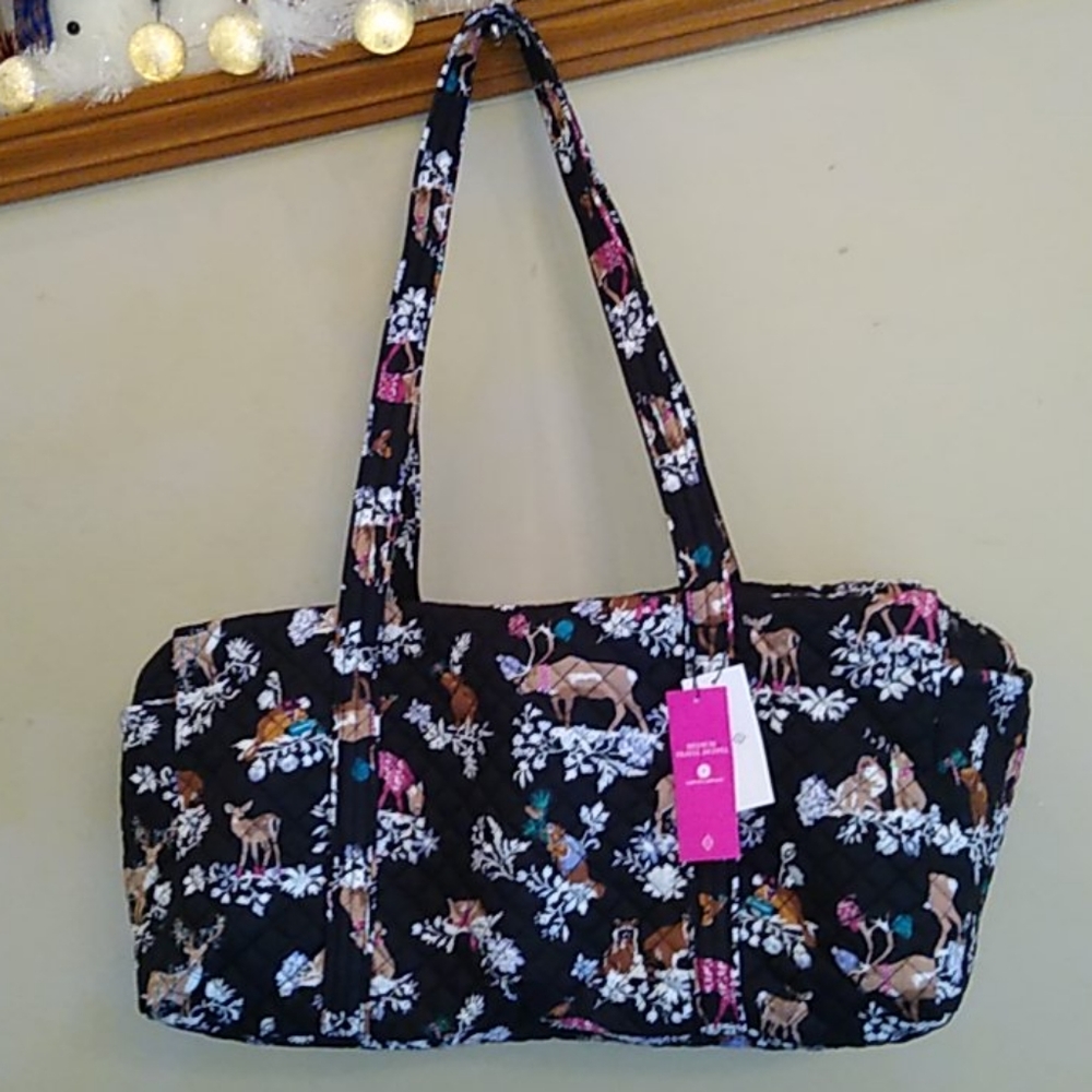 NWT Vera Bradley Merry Mischief Med. Travel Duffle